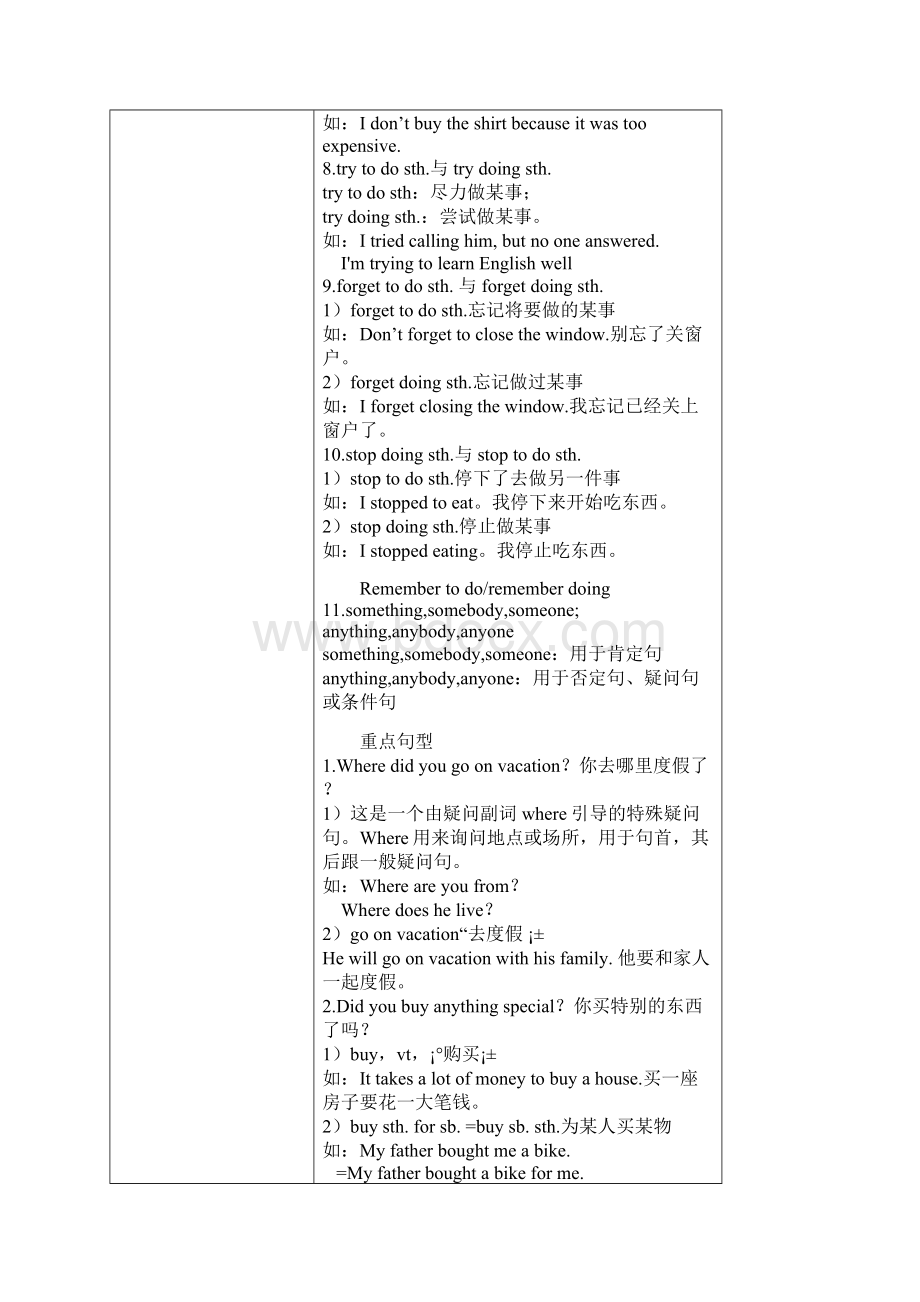 八年级英语上册 Unit 1 Where did you go on vacation讲义+习题 新版人教新目标版.docx_第3页