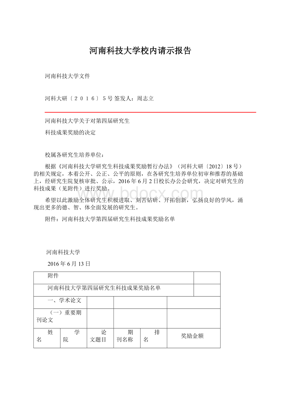 河南科技大学校内请示报告Word下载.docx_第1页