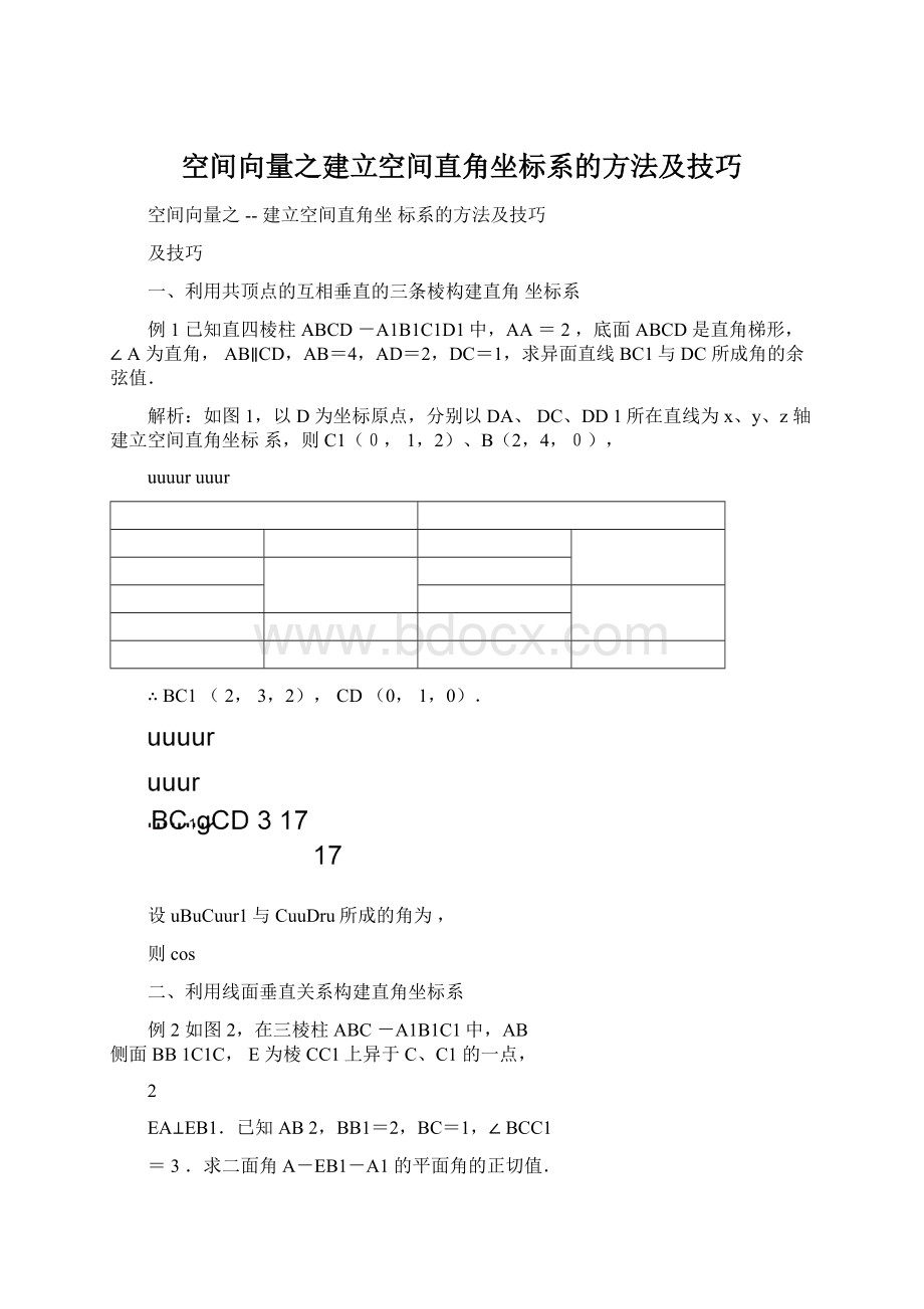 空间向量之建立空间直角坐标系的方法及技巧.docx