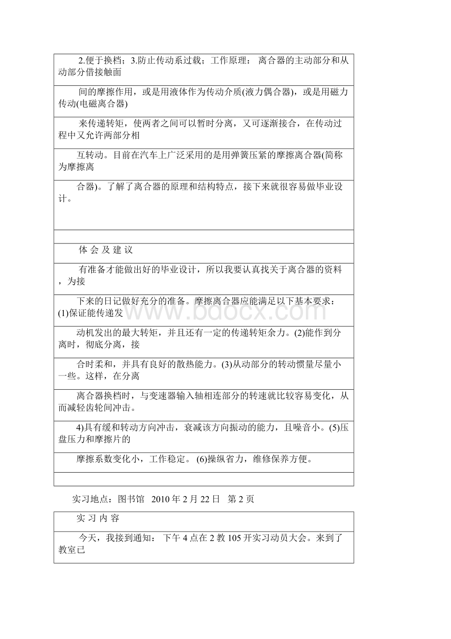 汽车系毕业实习日记与总结报告版.docx_第2页