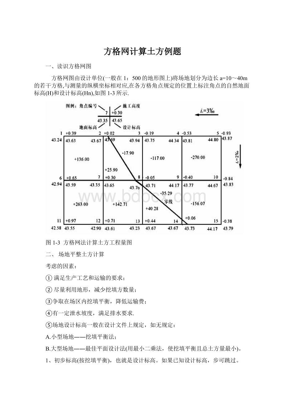 方格网计算土方例题.docx_第1页