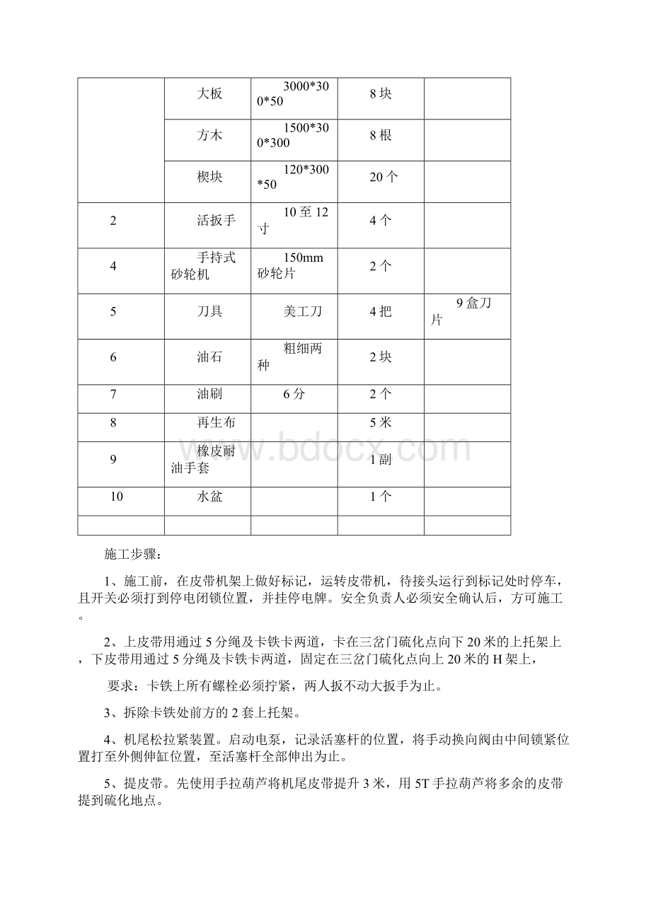 IV2胶带硫化皮带施工及安全措施.docx_第2页