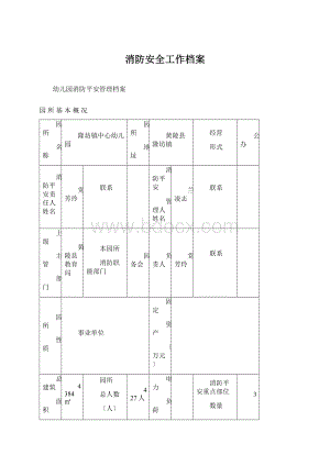 消防安全工作档案文档格式.docx