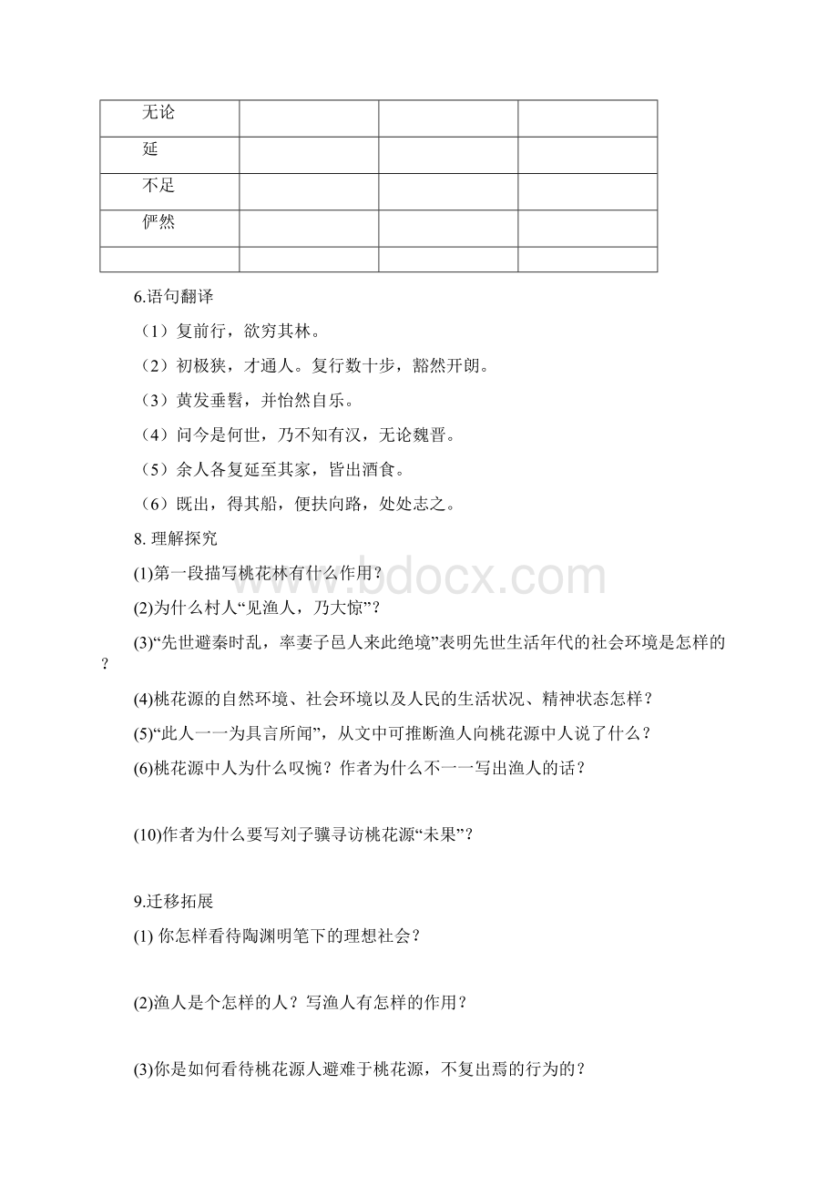 八上期末文言文复习提纲空白卷及答案.docx_第2页