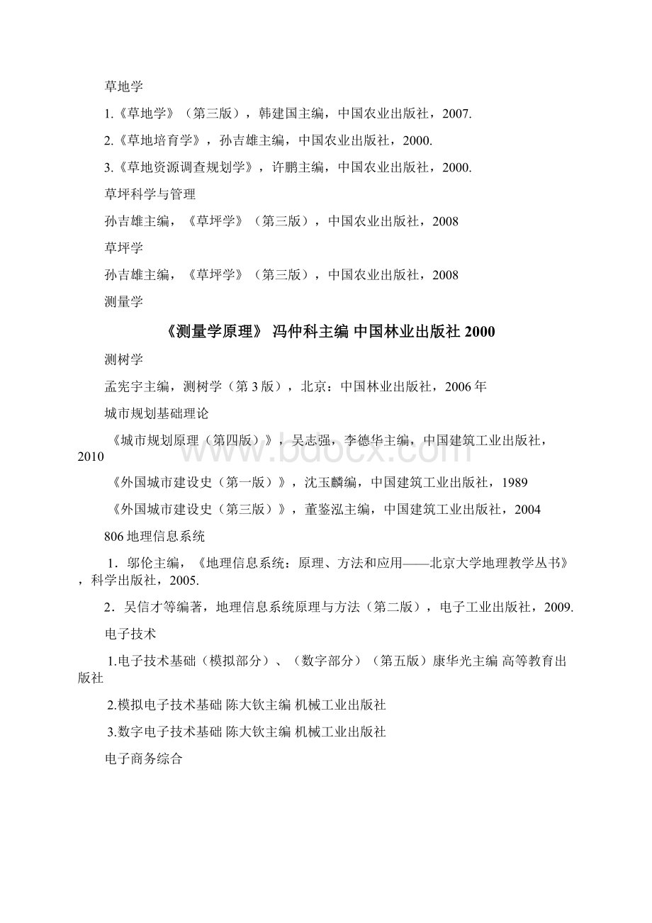北京林业大学考研参考书目.docx_第2页