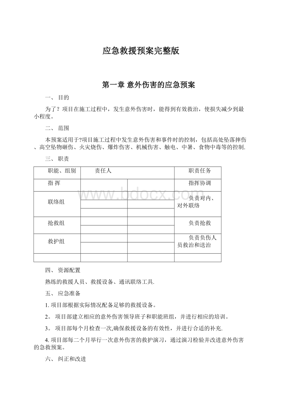 应急救援预案完整版.docx