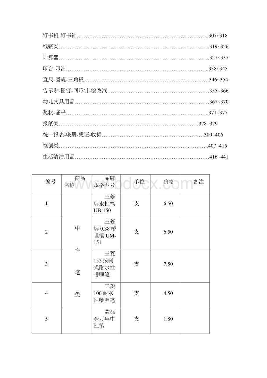 办公文具用品清单.docx_第2页