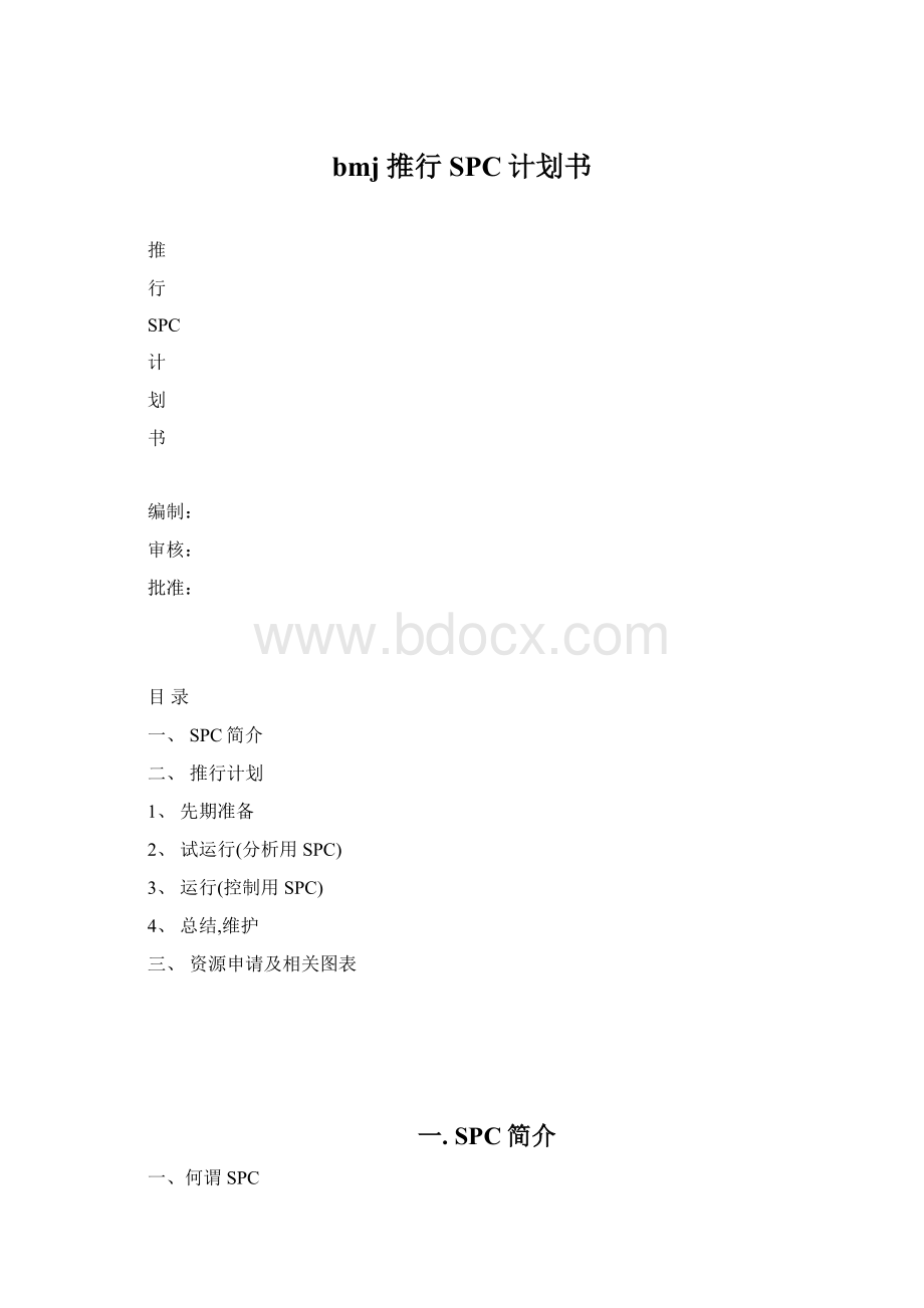 bmj推行SPC计划书Word格式文档下载.docx