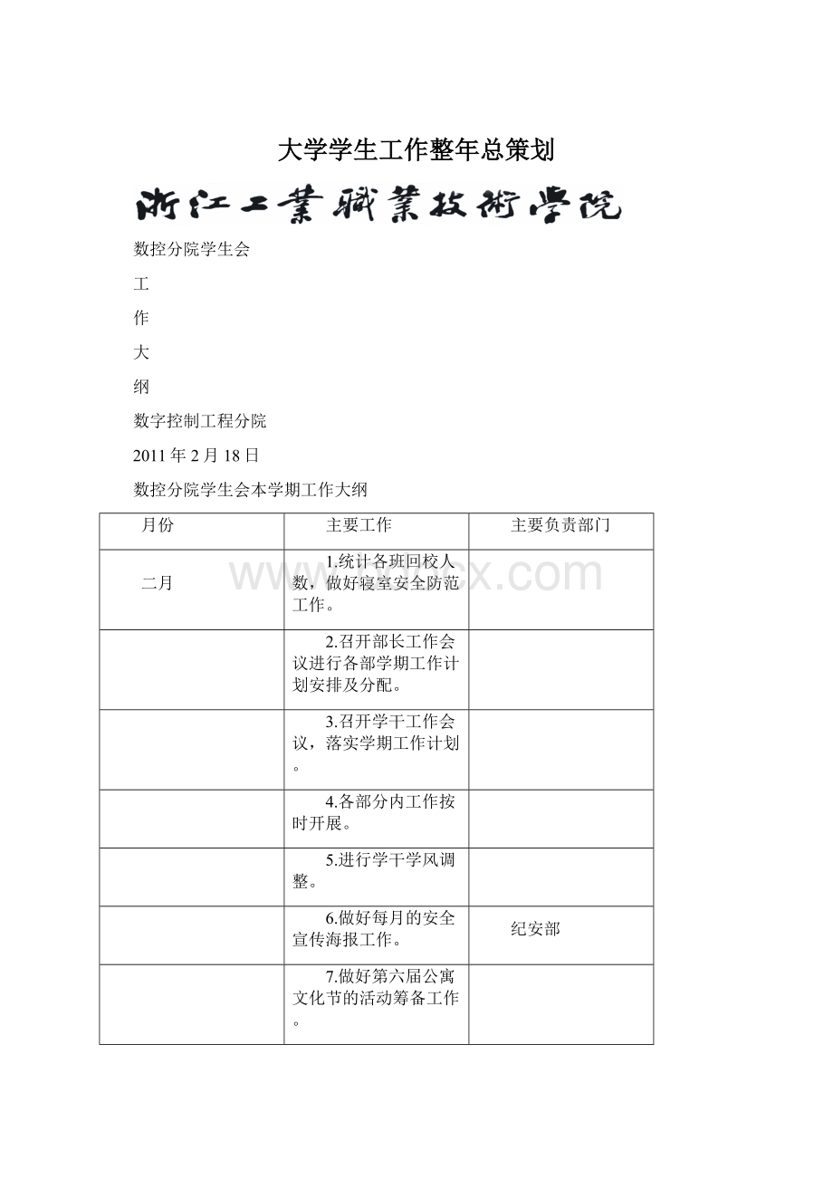 大学学生工作整年总策划文档格式.docx