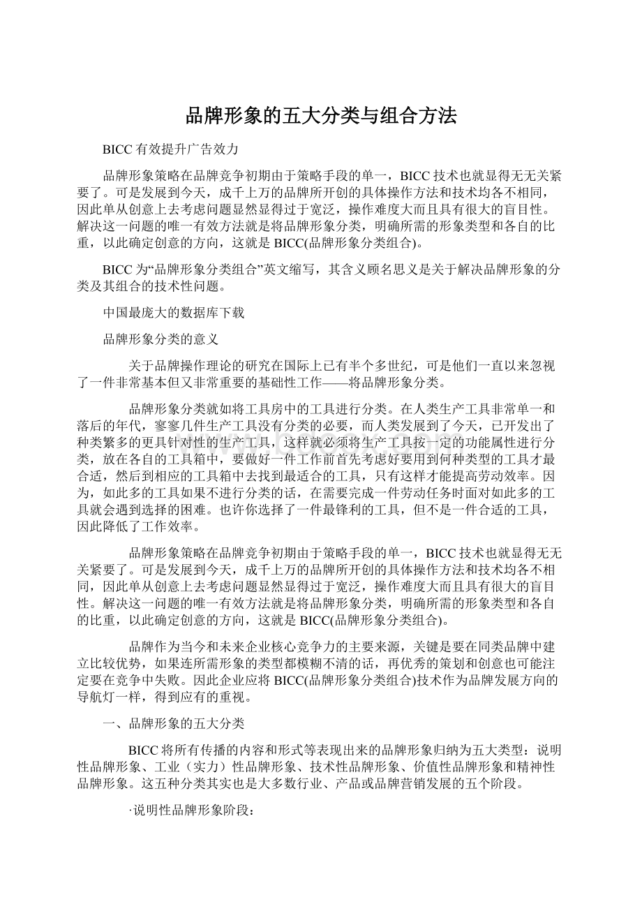 品牌形象的五大分类与组合方法.docx