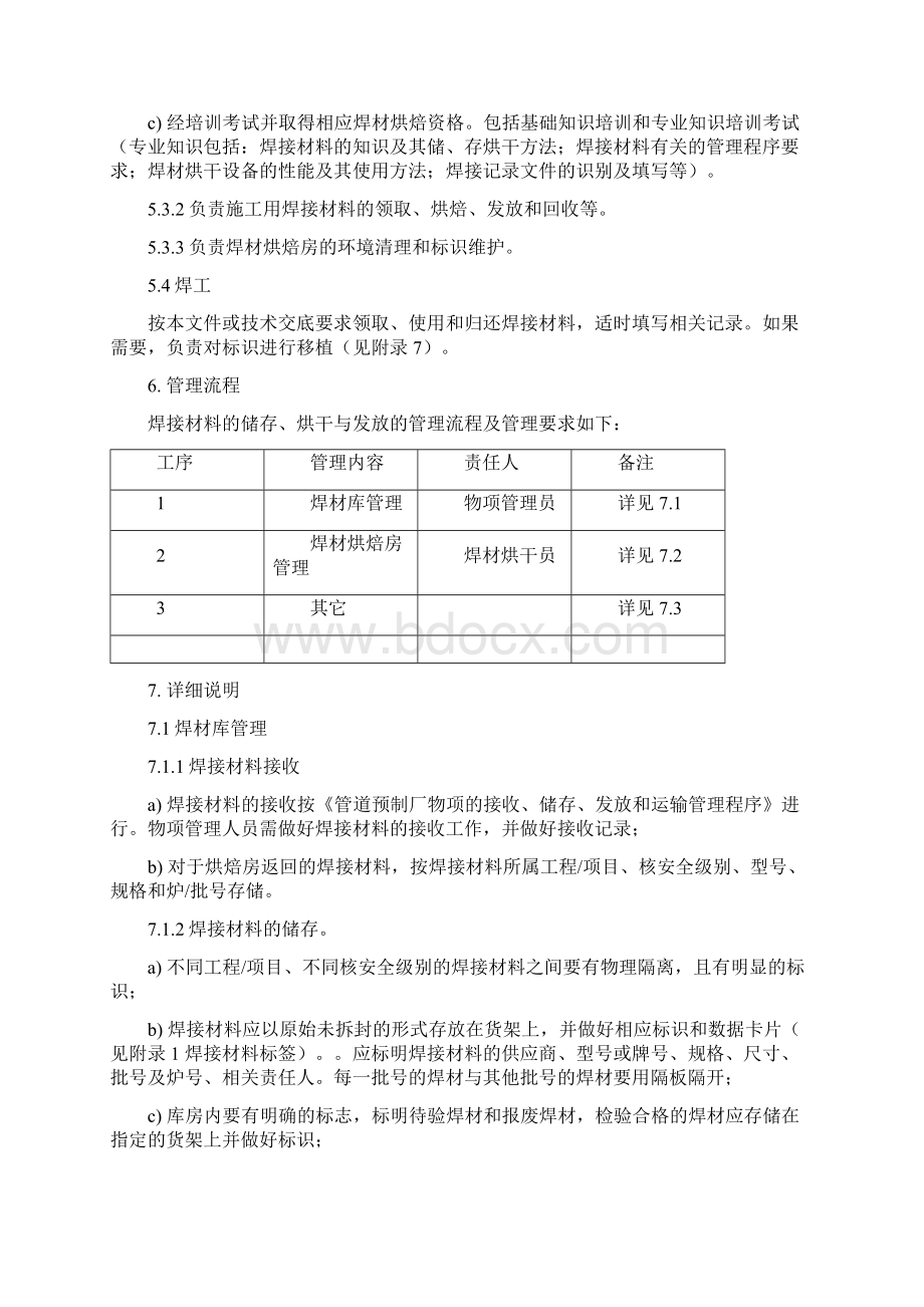 管道预制厂焊接材料的储存烘干发放和回收管理程序Word文件下载.docx_第3页