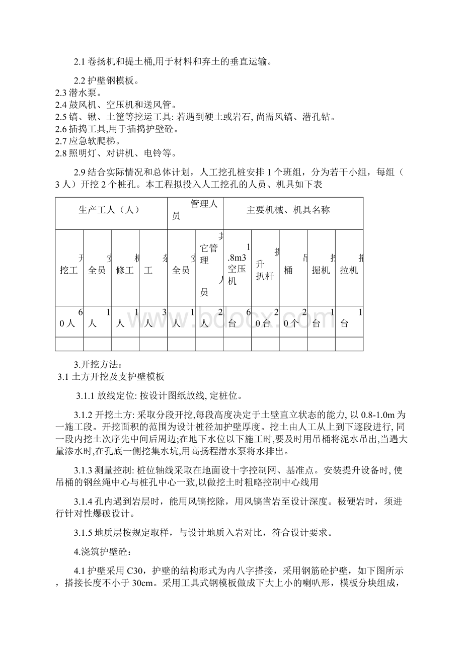 贵州棚户区改造人工挖孔桩基础施工方案.docx_第3页