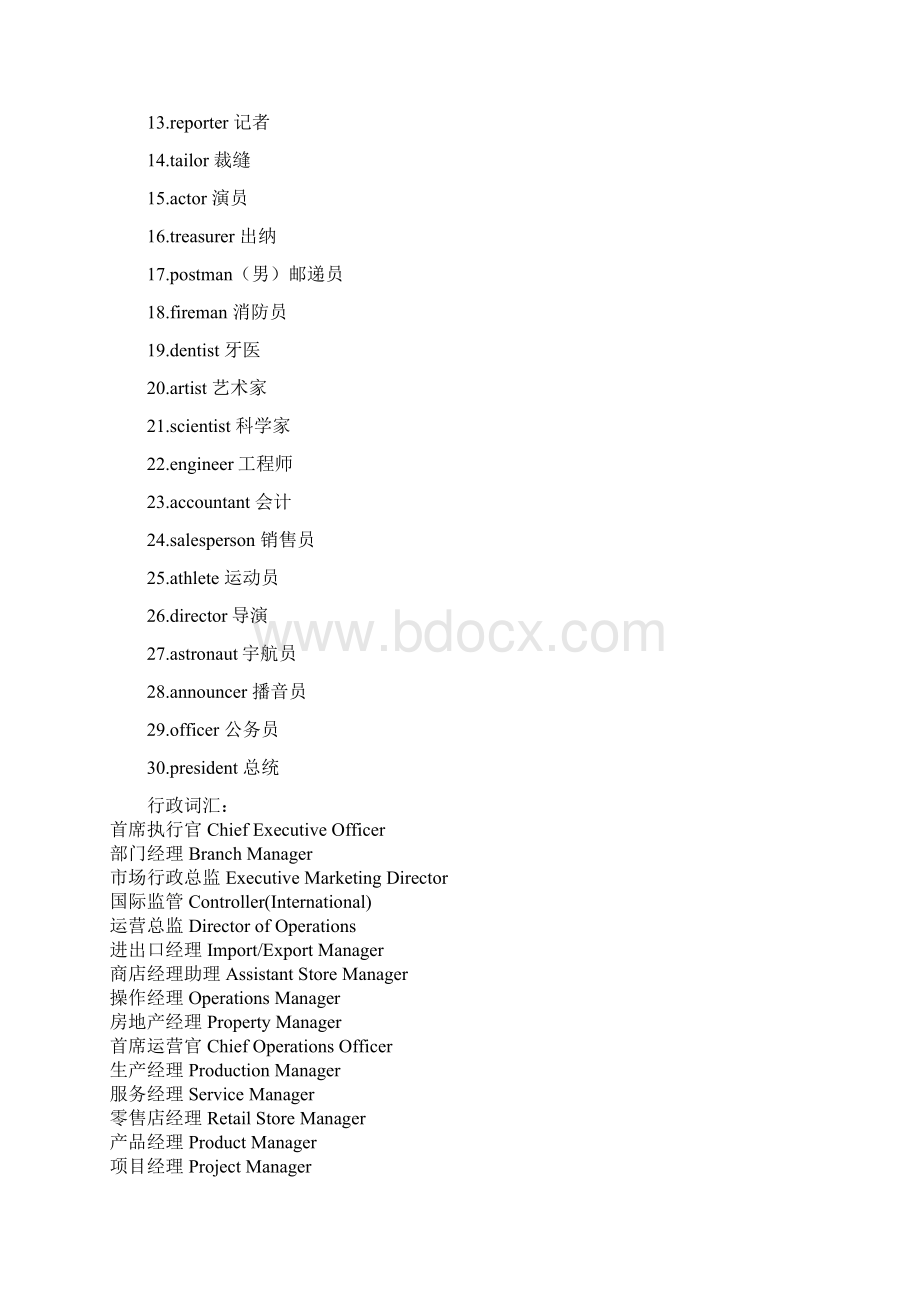 各种职业的英文表达.docx_第2页