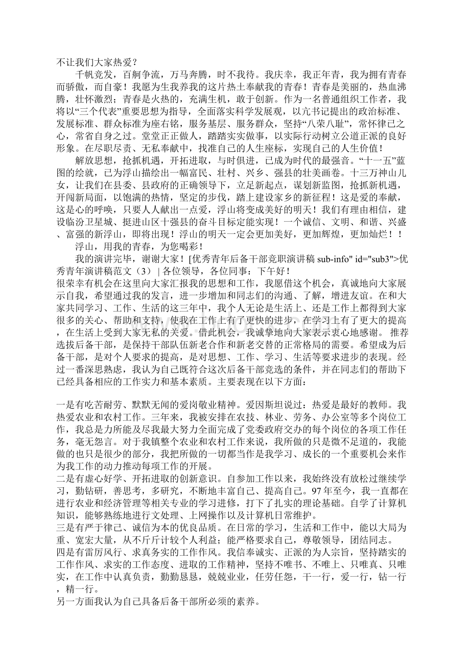 优秀青年演讲稿范文4篇Word下载.docx_第3页