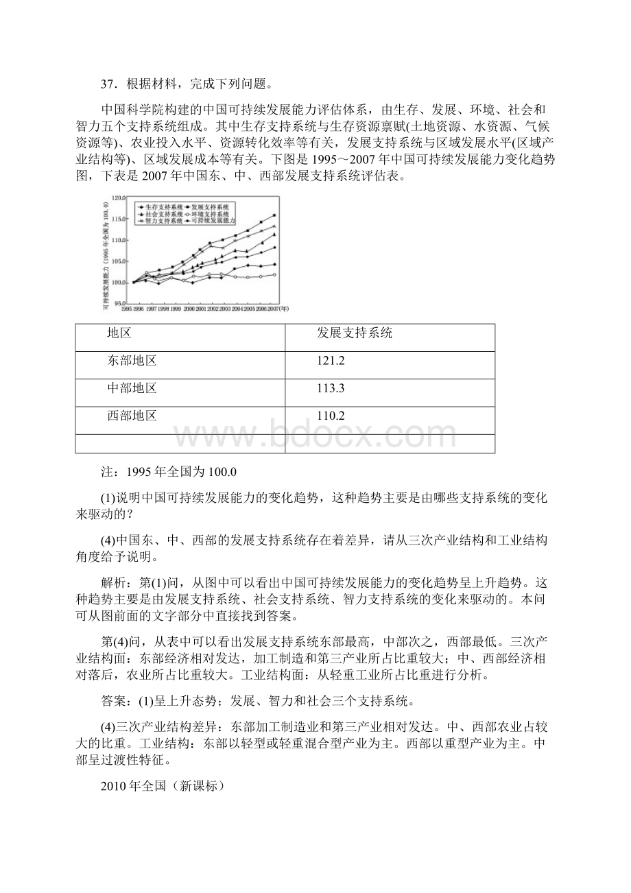 历年高考题中的工业及区位选择题目.docx_第2页