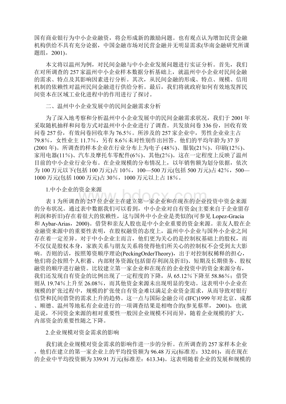 附录四民间金的融与中小企业发展对温州的实证分析.docx_第2页