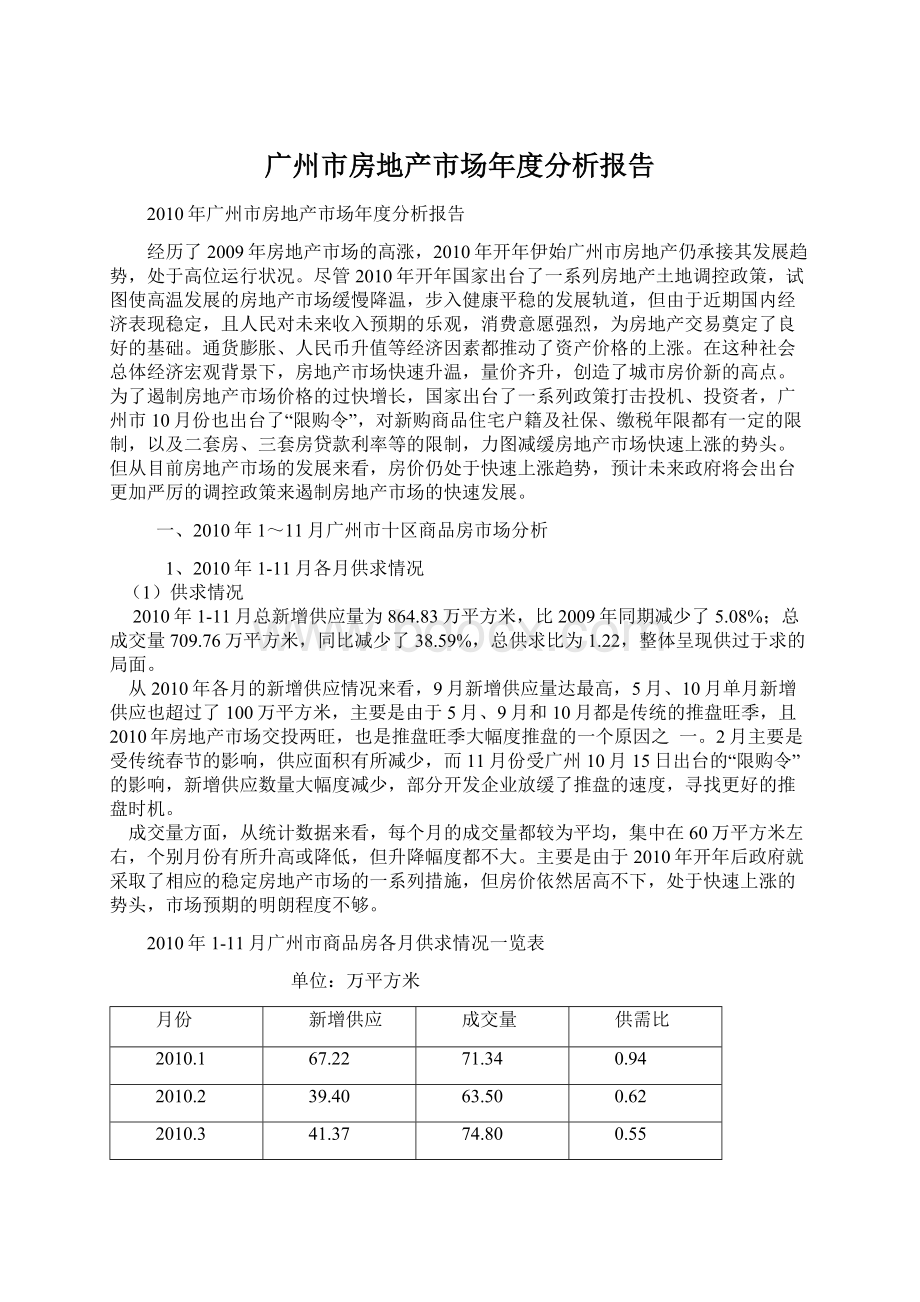 广州市房地产市场年度分析报告文档格式.docx_第1页