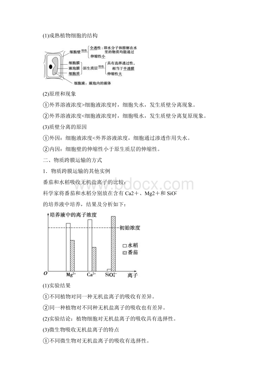 高考生物一轮复习 专题23 物质跨膜运输的实例与方式教学案.docx_第2页