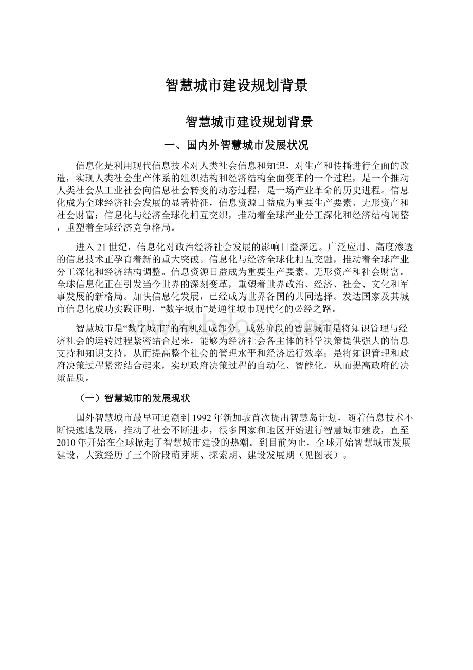 智慧城市建设规划背景Word文档下载推荐.docx_第1页