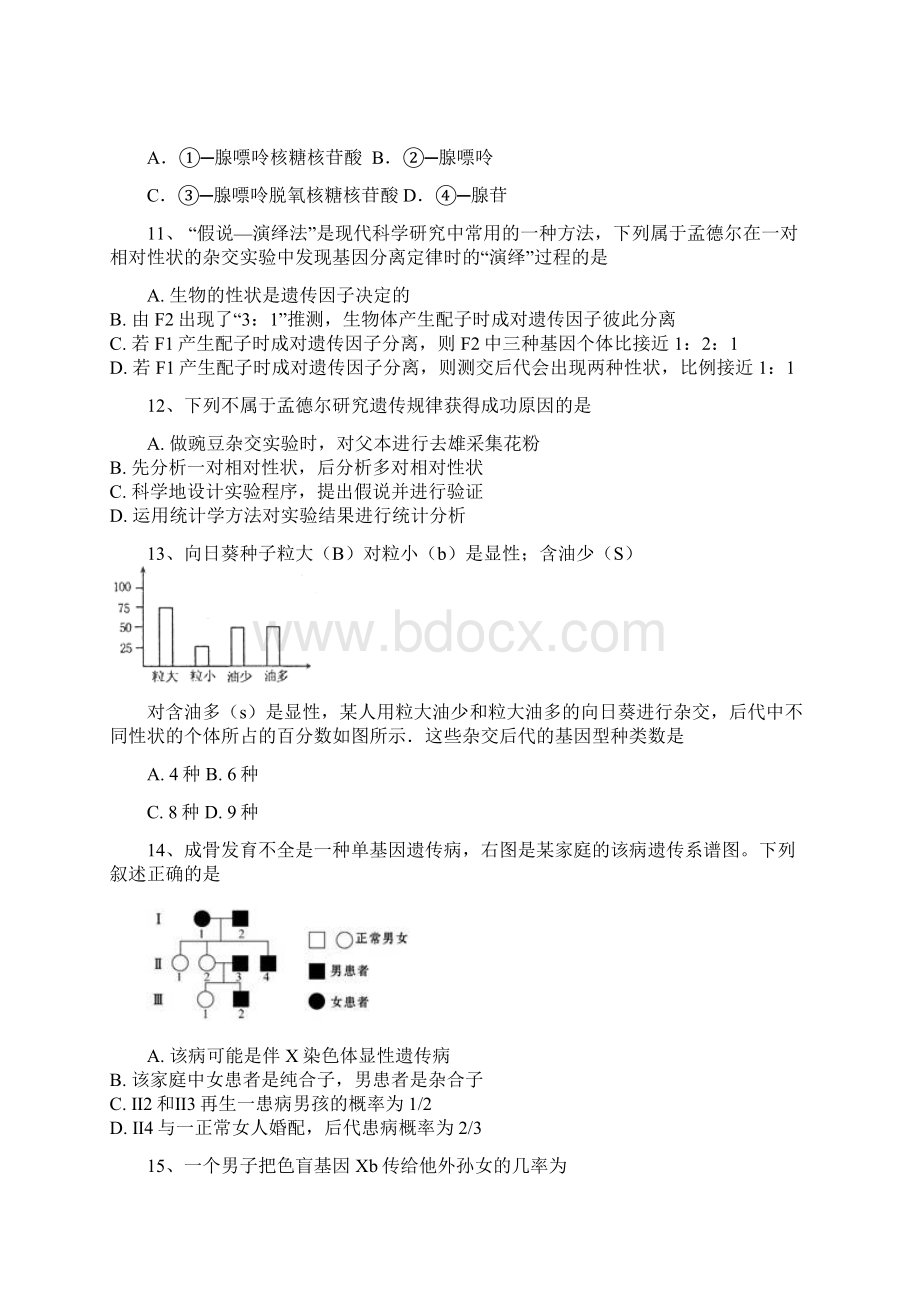 学年江苏省苏州市第五中学高二上学期期中考试生物选修试题Word版含答案.docx_第3页