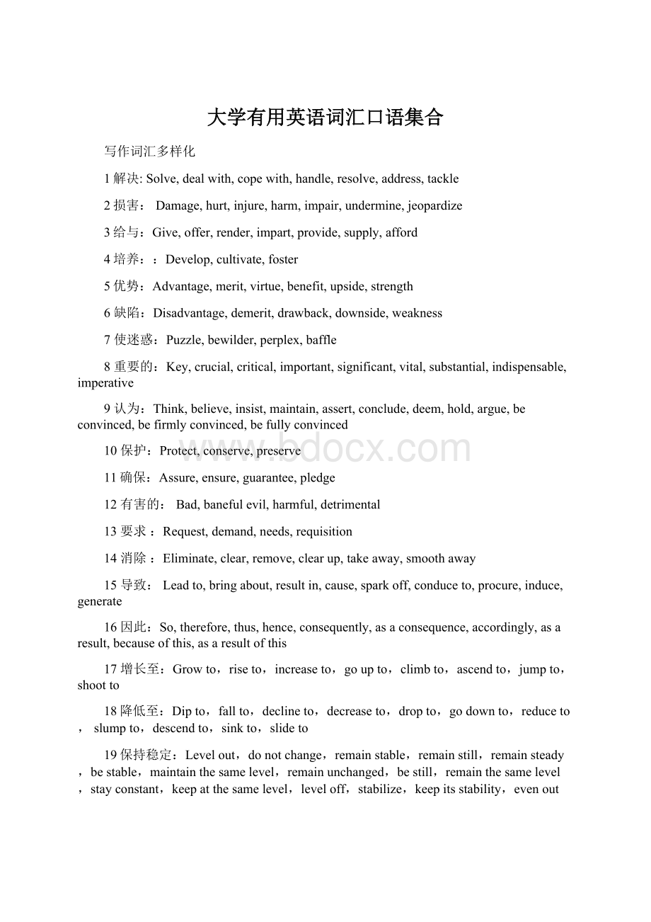 大学有用英语词汇口语集合.docx_第1页