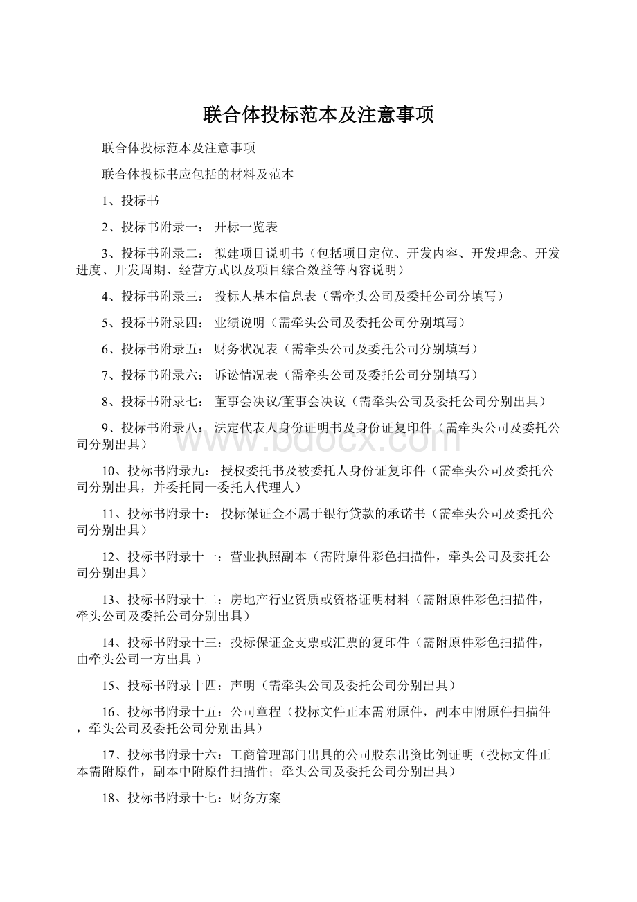 联合体投标范本及注意事项.docx_第1页