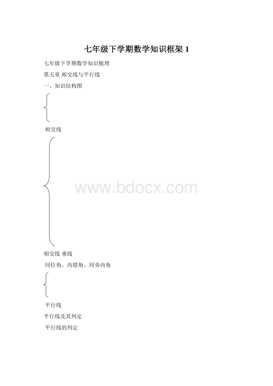 七年级下学期数学知识框架1.docx