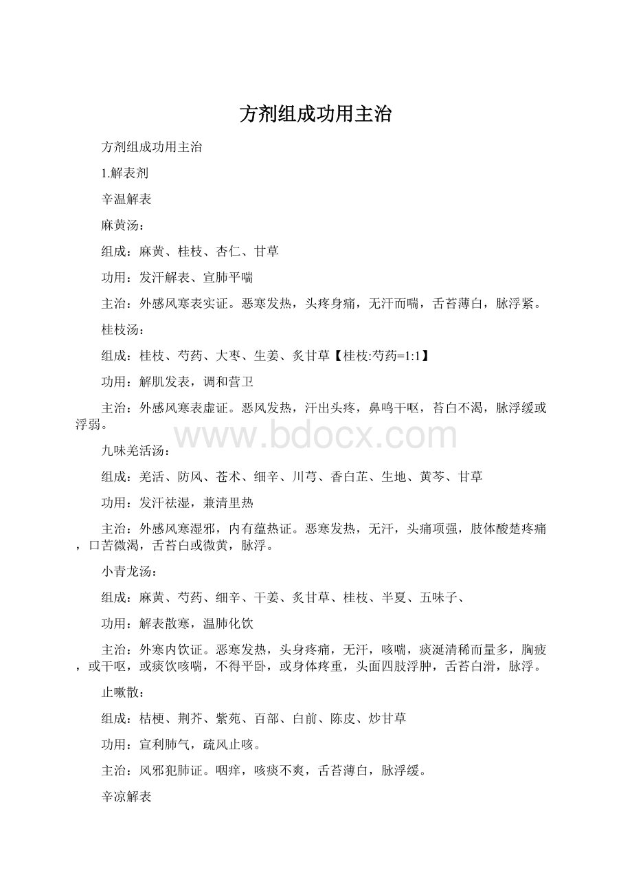 方剂组成功用主治.docx_第1页