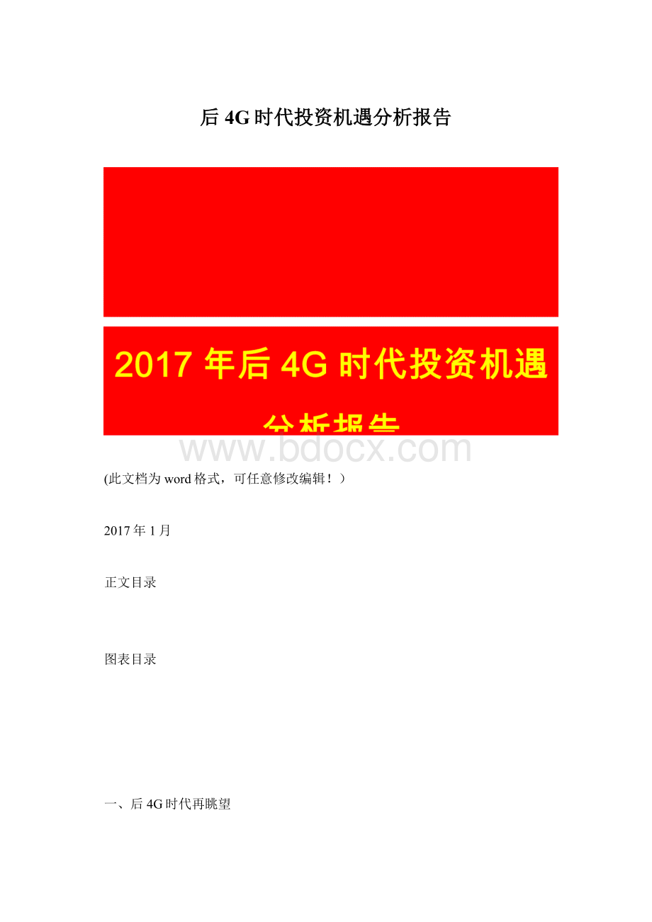 后4G时代投资机遇分析报告.docx_第1页