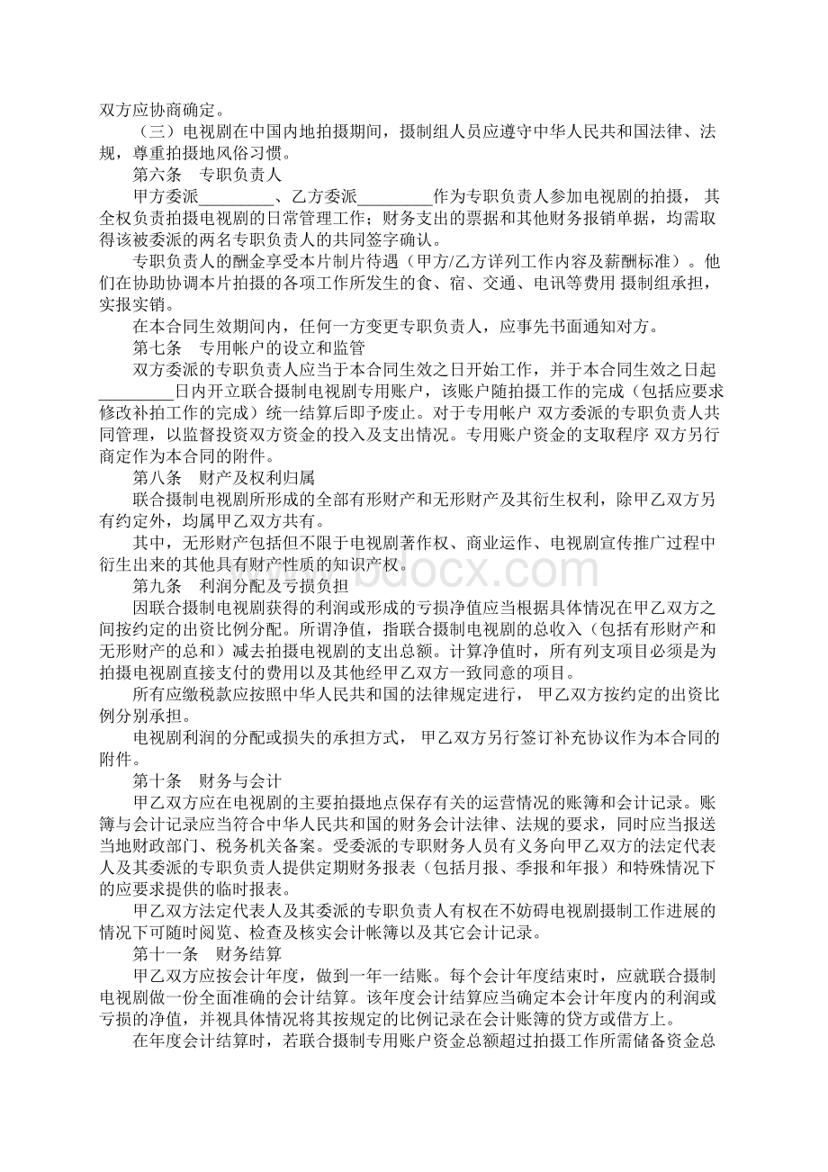 最新整理影视项目合作合同Word文档下载推荐.docx_第3页