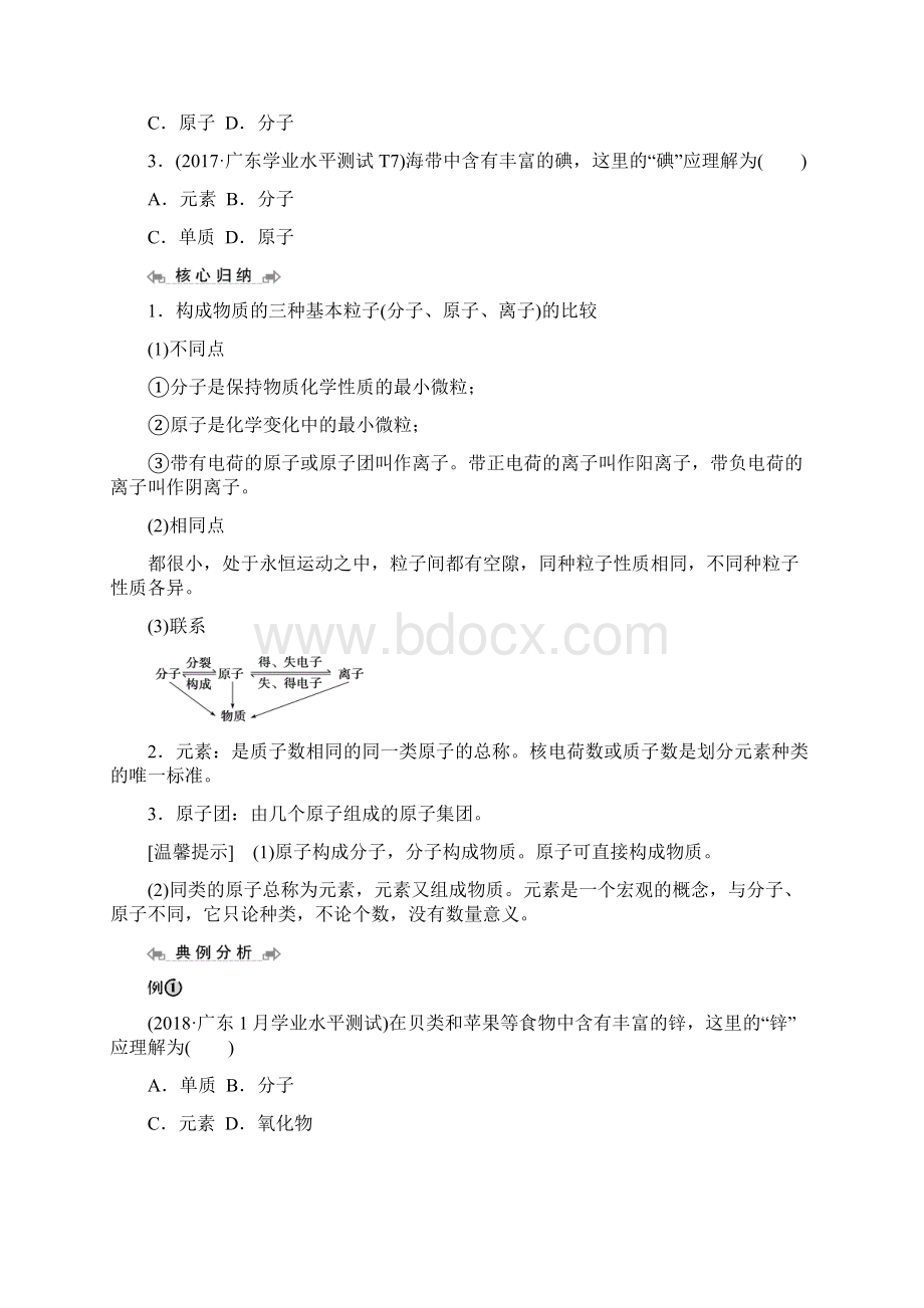 高中化学学业水平测试专题考点复习专题一物质的组成性质和分类含答案.docx_第2页