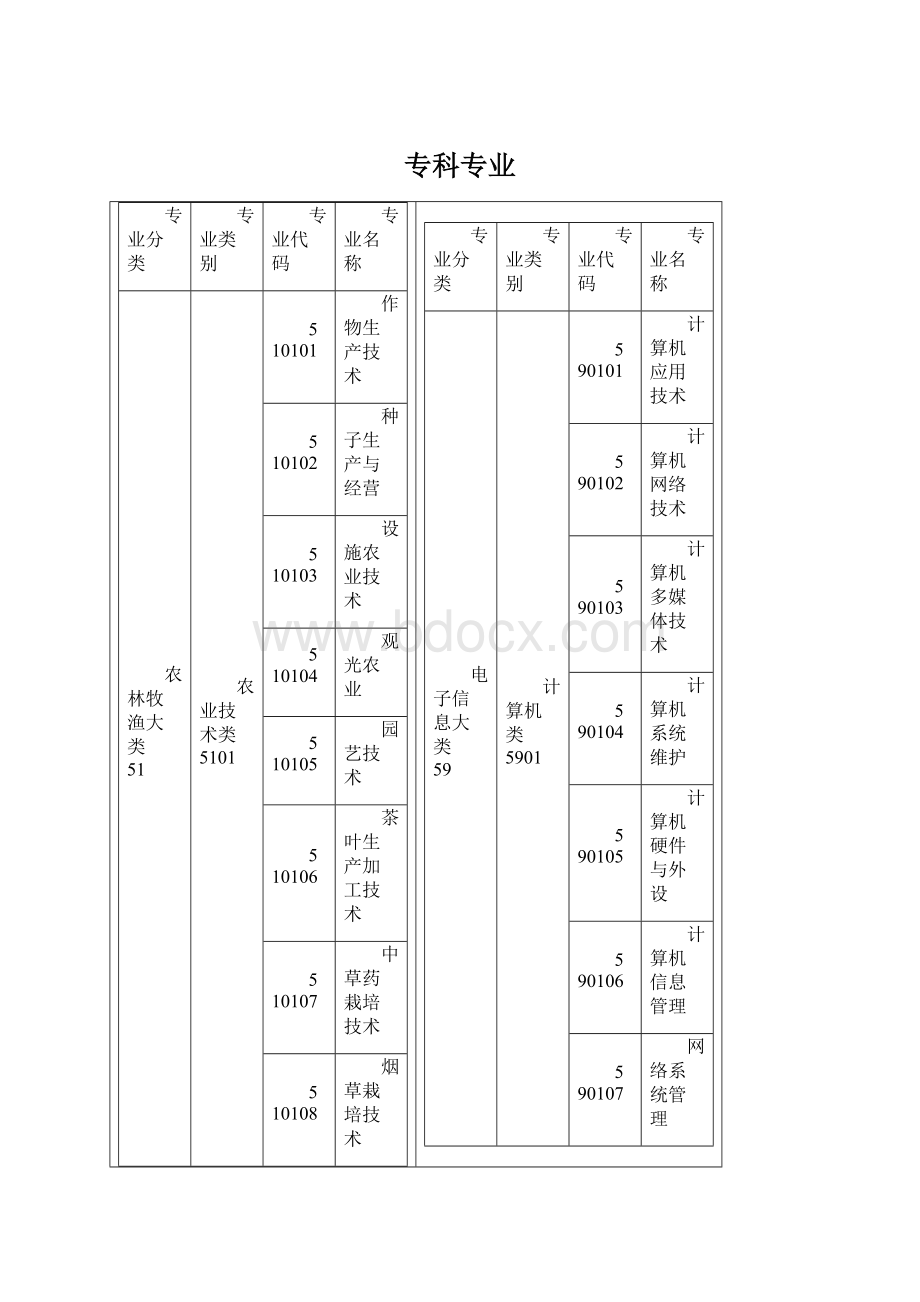 专科专业.docx_第1页