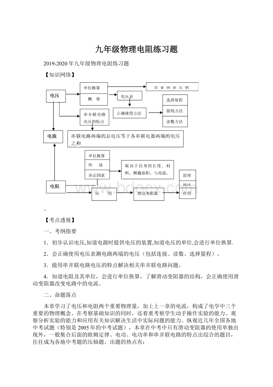 九年级物理电阻练习题文档格式.docx_第1页