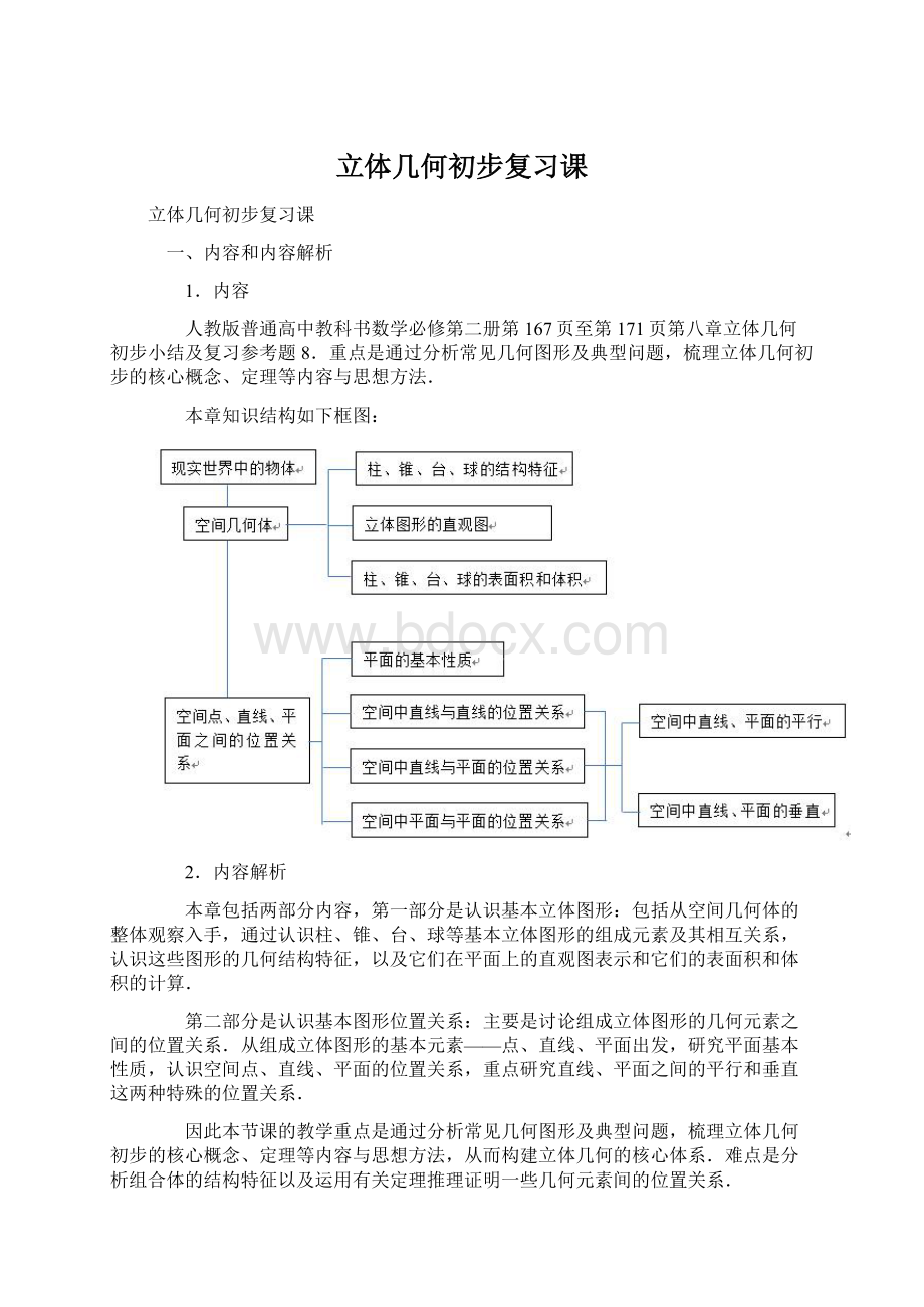 立体几何初步复习课Word格式.docx_第1页