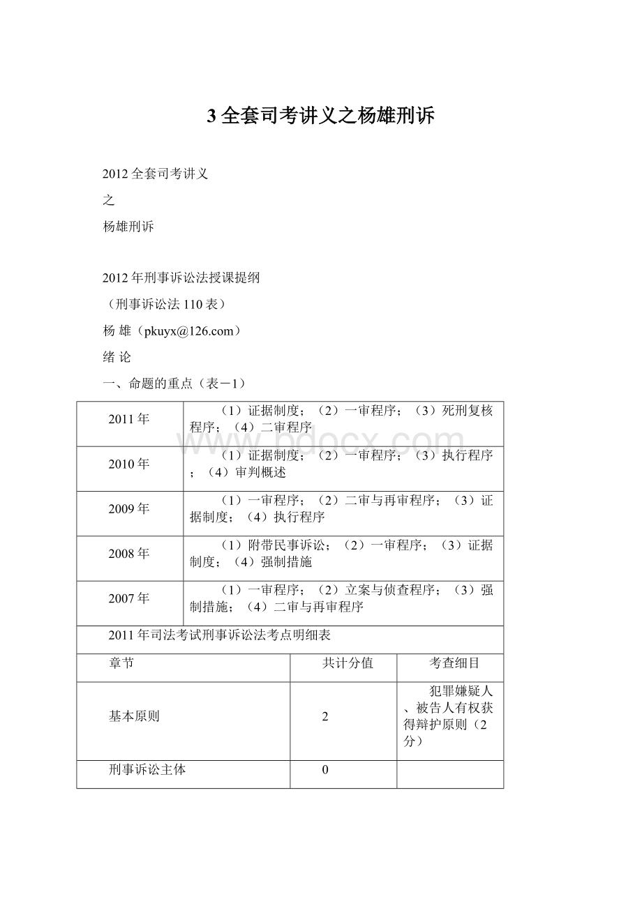 3全套司考讲义之杨雄刑诉Word下载.docx_第1页