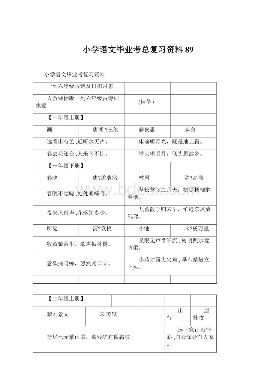 小学语文毕业考总复习资料89.docx