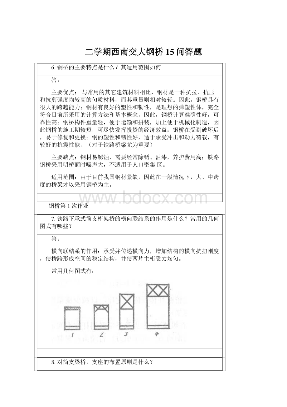 二学期西南交大钢桥15问答题.docx