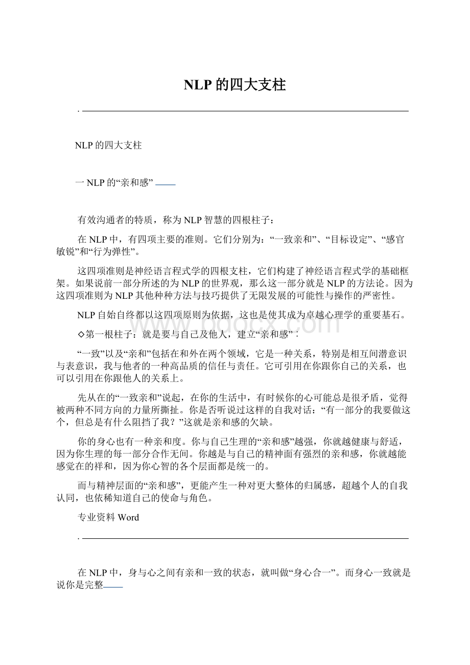 NLP的四大支柱Word文档下载推荐.docx