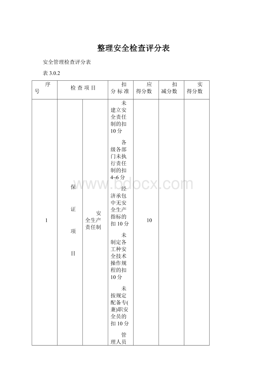 整理安全检查评分表.docx