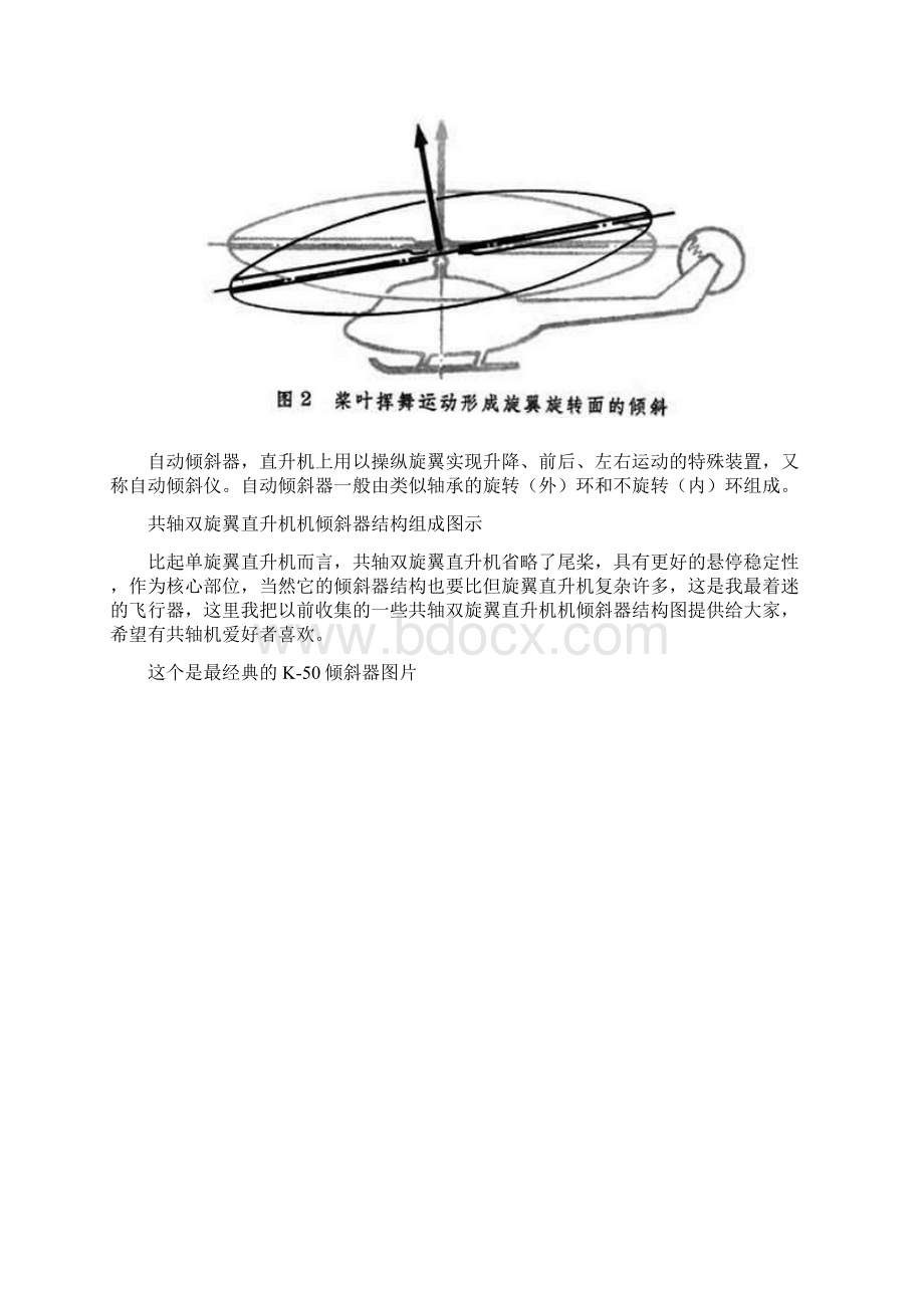 完整版 直升飞机单翼和共轴双翼自动倾斜器结构图解析.docx_第2页