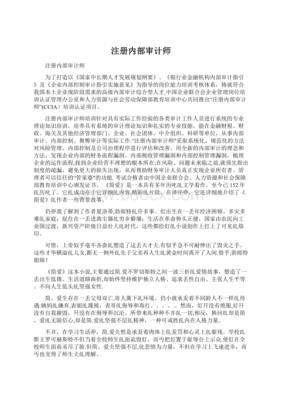 注册内部审计师Word文档格式.docx