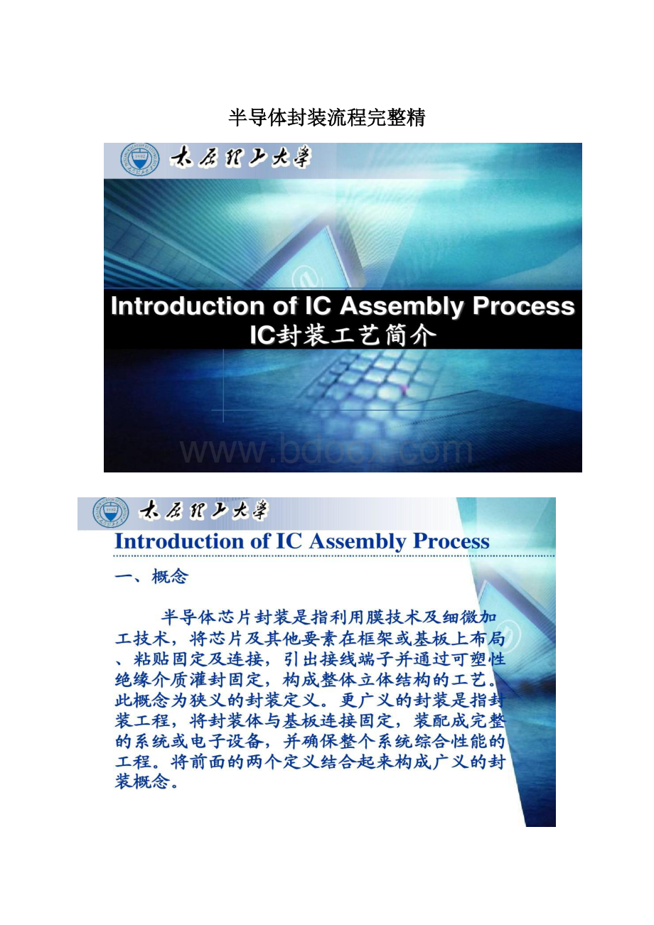 半导体封装流程完整精Word文档格式.docx