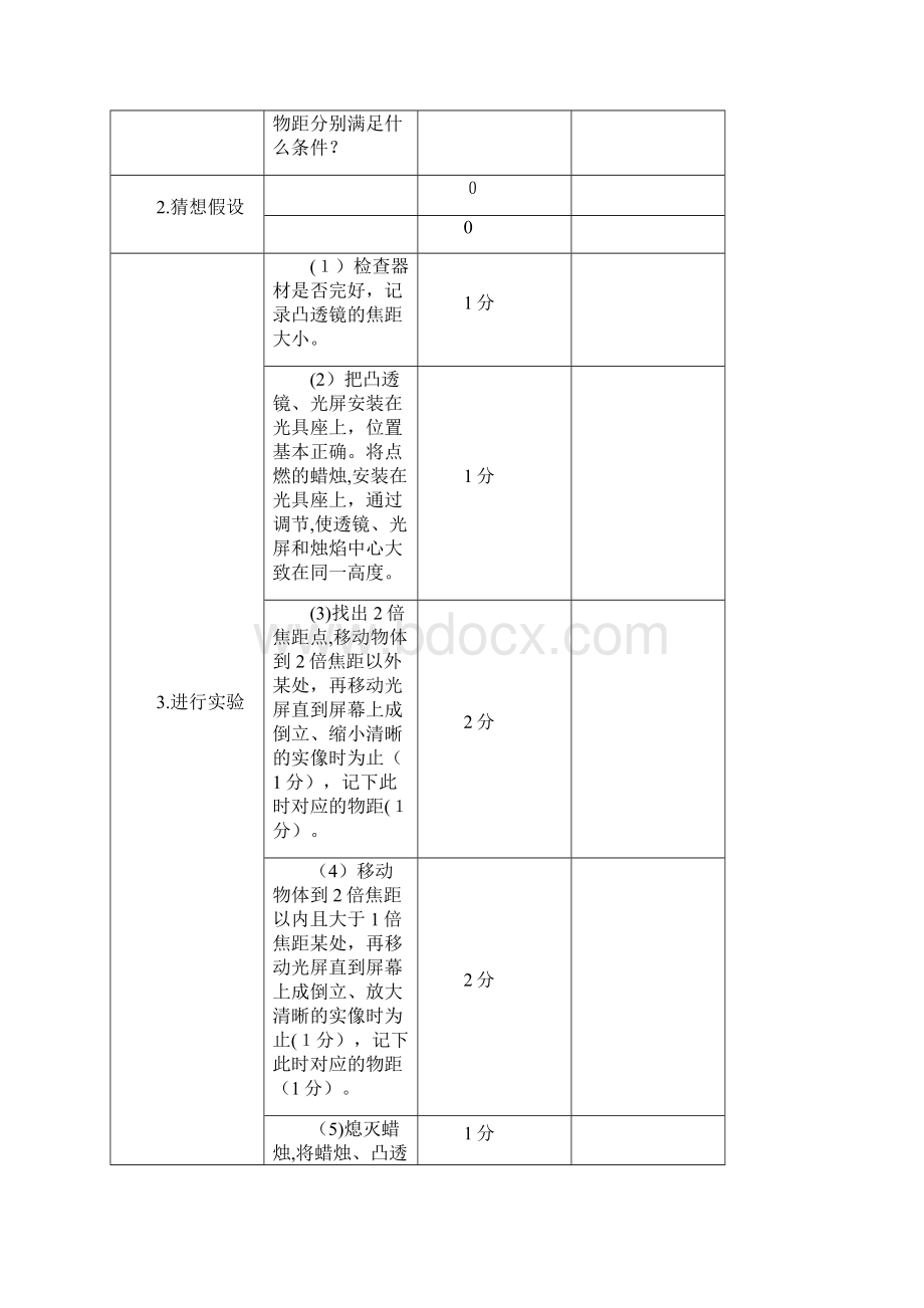 初中物理实验操作考试评分标准Word格式.docx_第3页