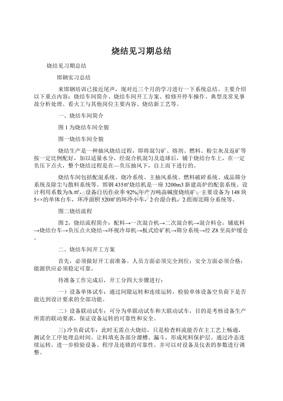 烧结见习期总结.docx