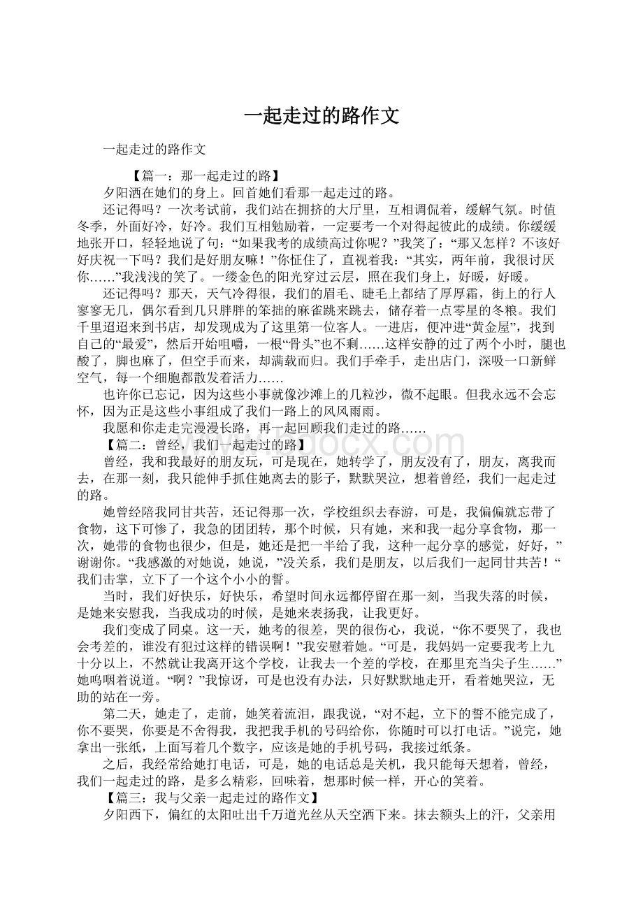 一起走过的路作文.docx_第1页