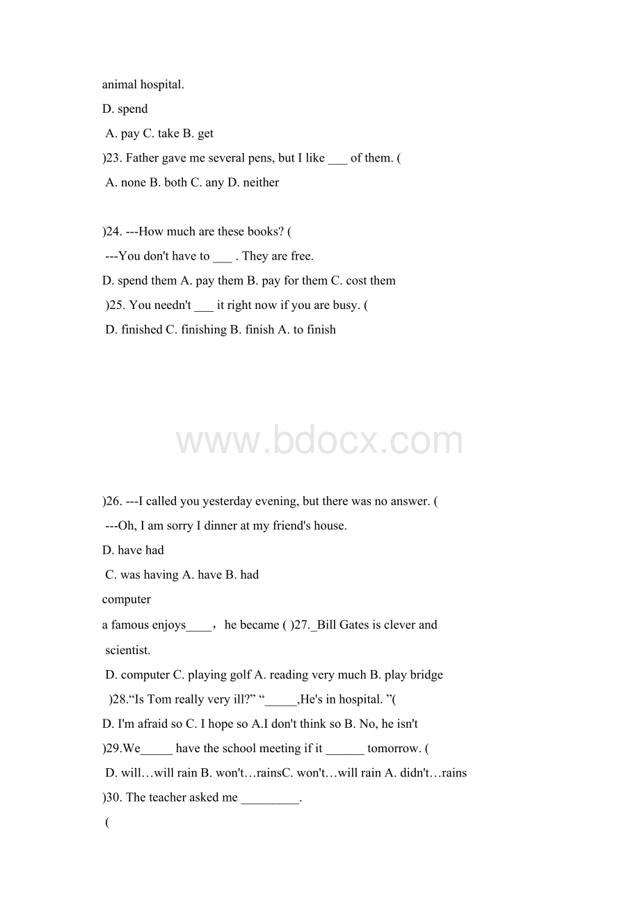 八年级上英语选择题专练经典例题Word文档下载推荐.docx_第3页