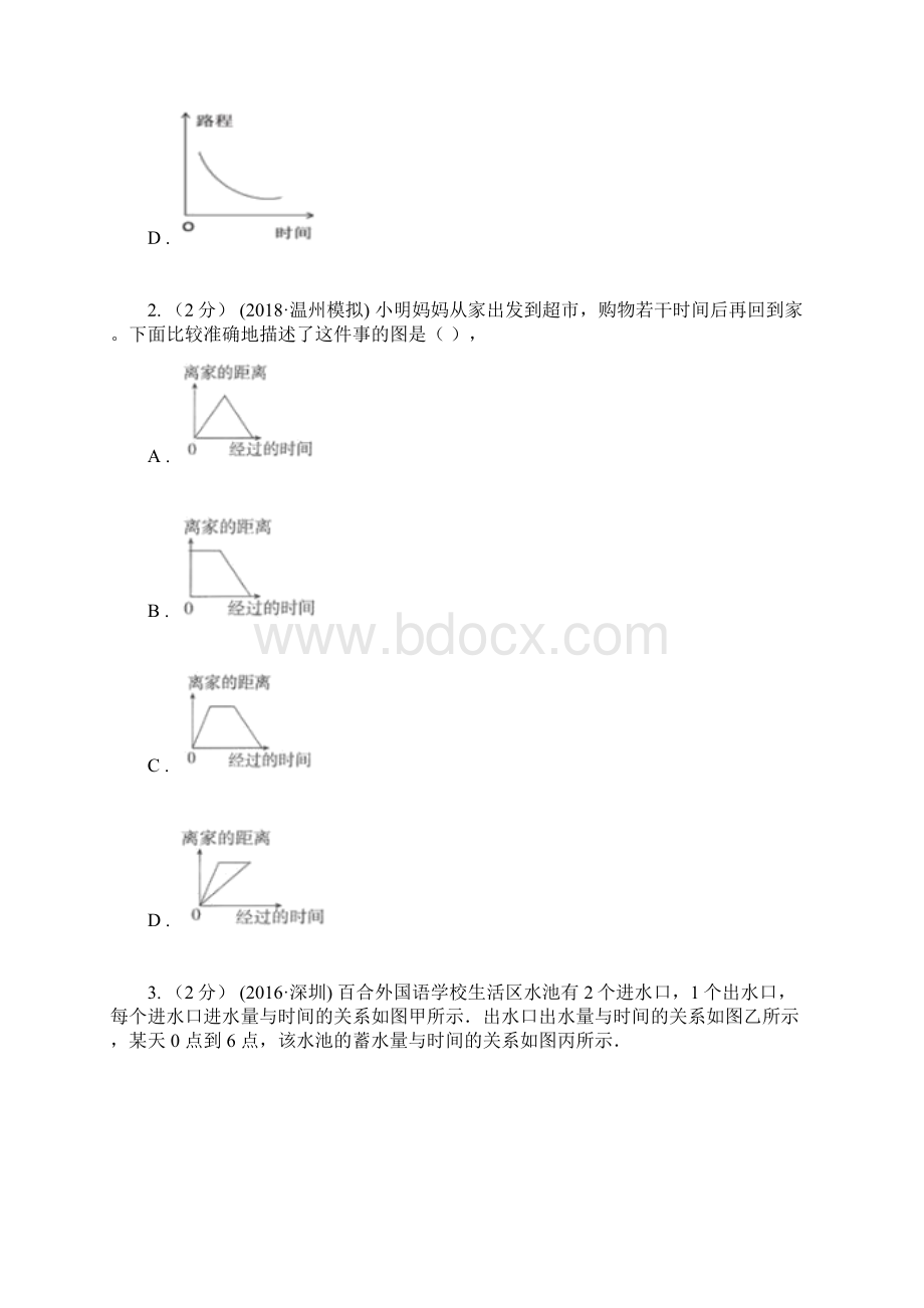 邯郸市肥乡区小学数学六年级上册专项复习八用图像表示变化关系.docx_第2页