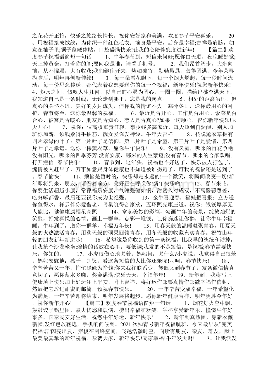欢度春节祝福语简短一句话.docx_第2页