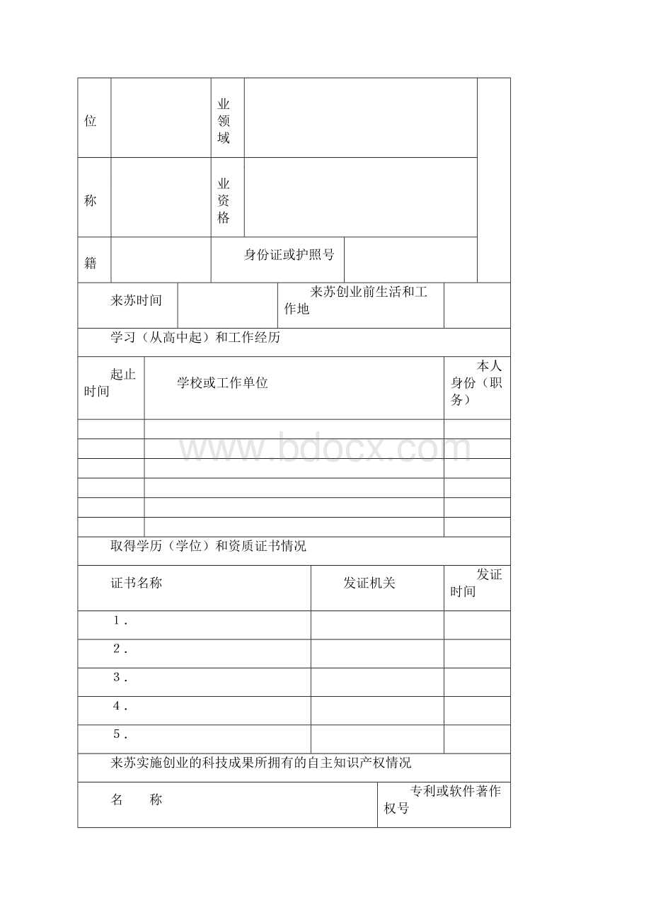 江苏省高层次创业创新人才引进计划申报书A类.docx_第2页