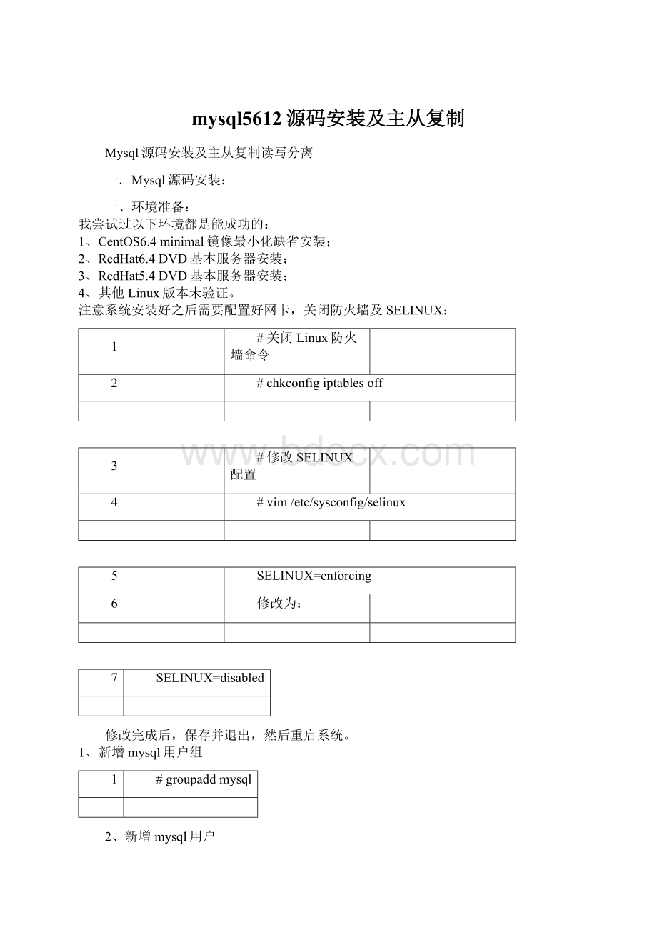 mysql5612源码安装及主从复制.docx_第1页